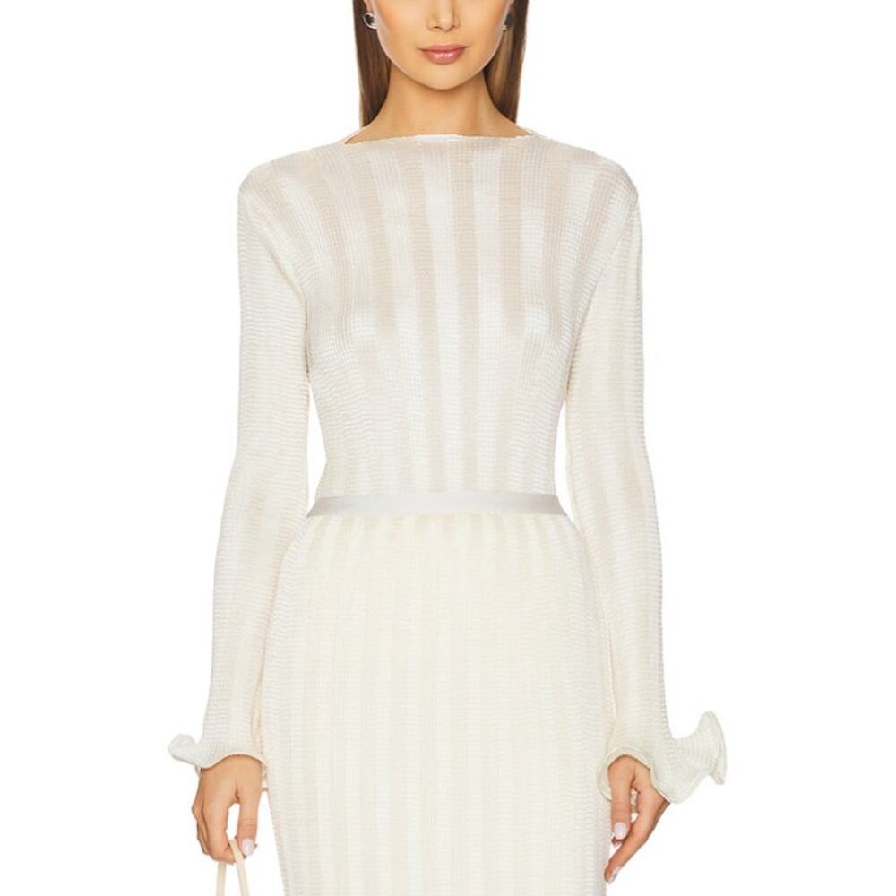 Simkhai Textured White Carys Top Size 0